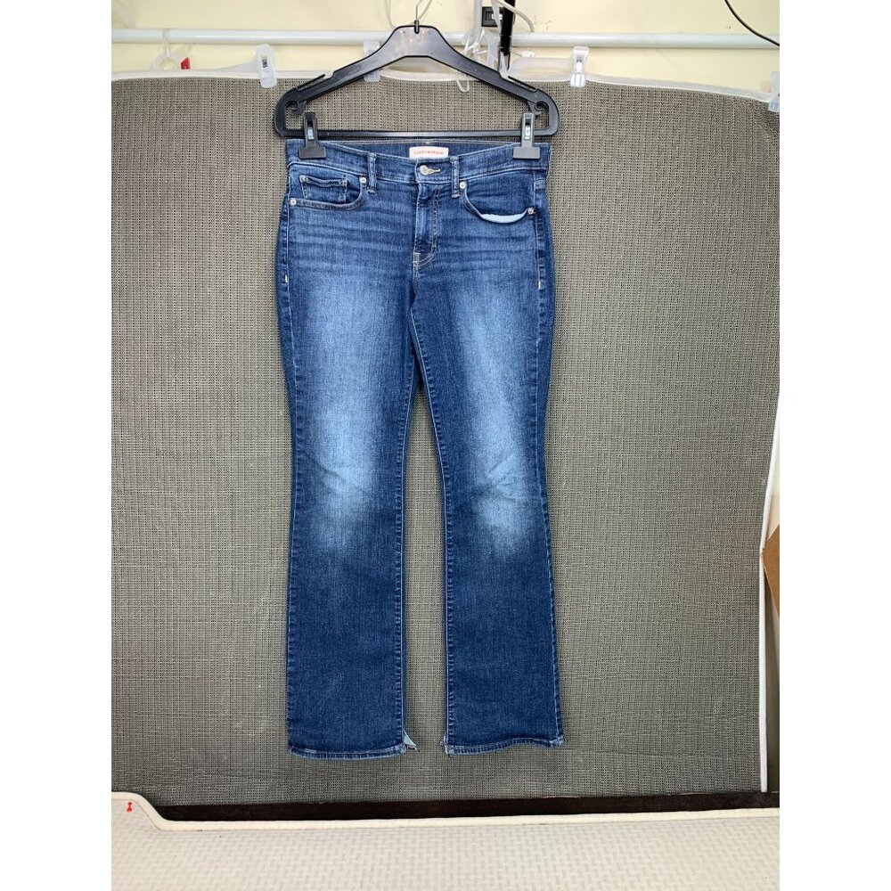 Lucky Brand Women's Size 6 Blue Bootcut Jeans Denim Mid Rise Lightly Distressed